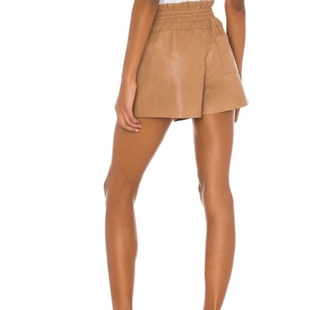 Philanthropy Emma Shorts Vegan Leather Camel Size Medium Paper Bag NWT - Picture 5 of 10
